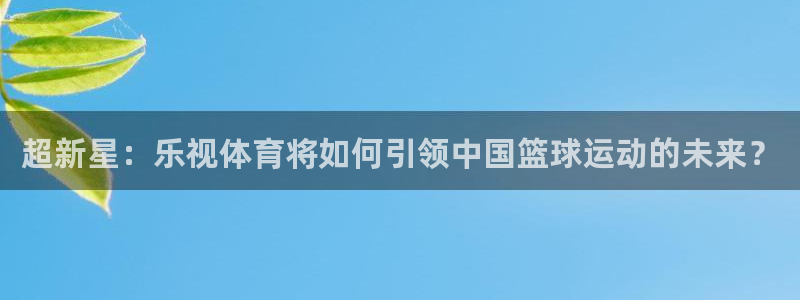 雨燕直播app足球：超新星：乐视体育将如何引领中国篮球运动的未来？